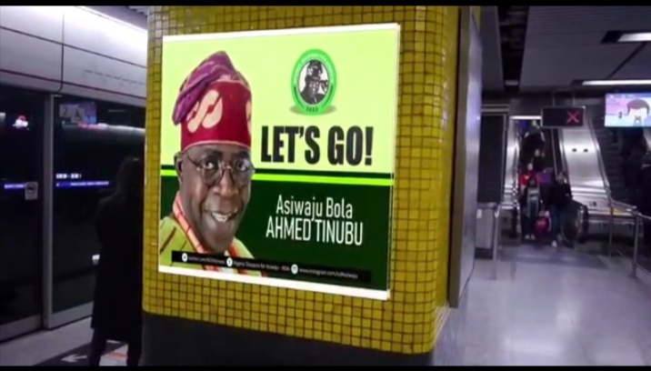 2023: Tinubu’s Campaign Adverts Surface In London (Photos)