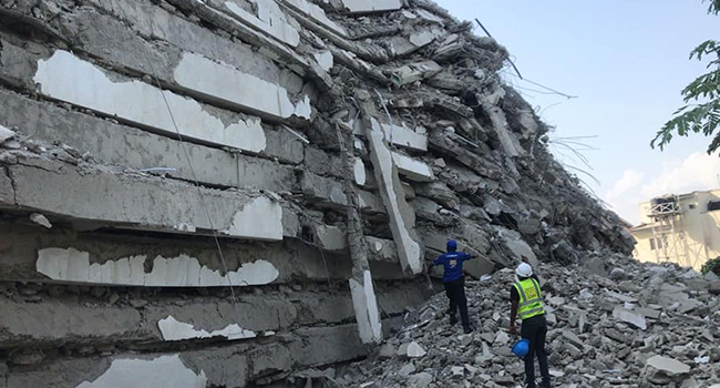 Lagos Building Collapse: Four Confirm Dead As Rescue Operations Ongoing For Survivors   