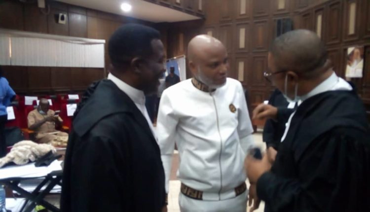 Court Adjourns Nnamdi Kanu’s Trial Till Wednesday, Orders DSS To Allow Him Change Cloth