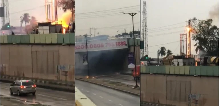 Pandemonium In Lagos As Fire Outbreak Causes Gridlock