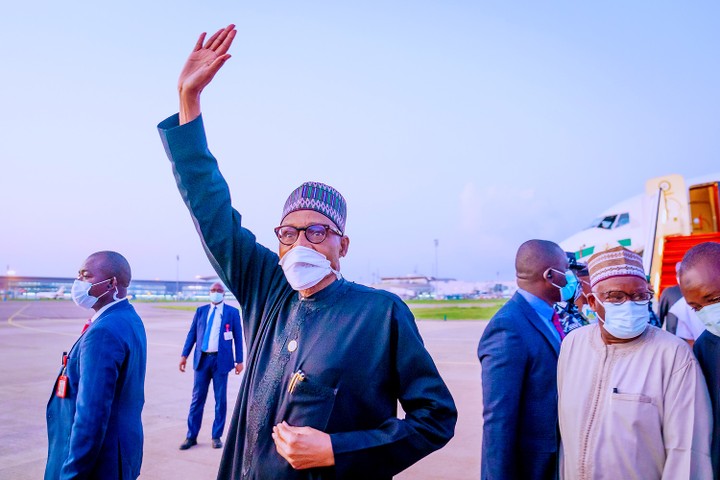 Buhari Returns To Abuja From  AU Summit (Photos)