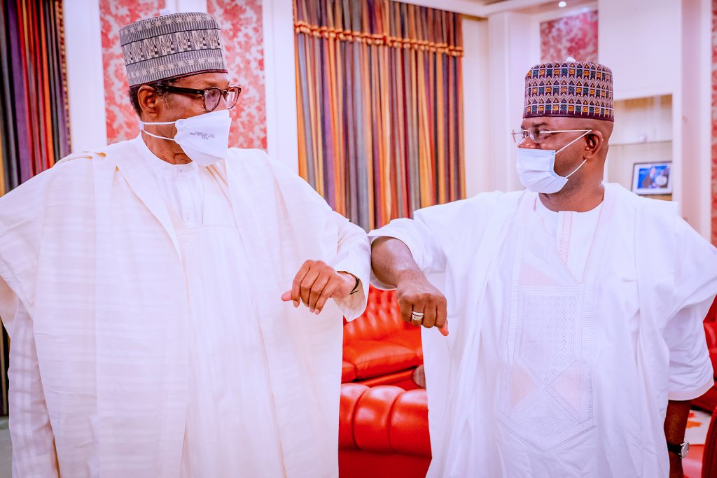 APC Presidential Primary: Buhari Meets Governor Yahaya Bello