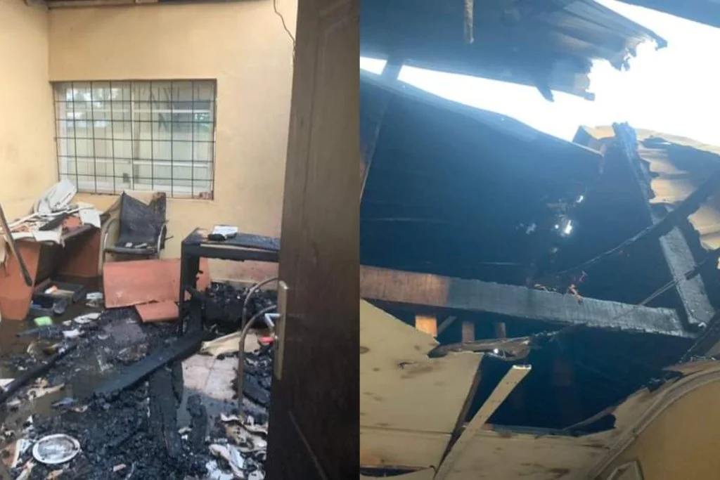 Hoodlums Set Ogun INEC Office On Fire