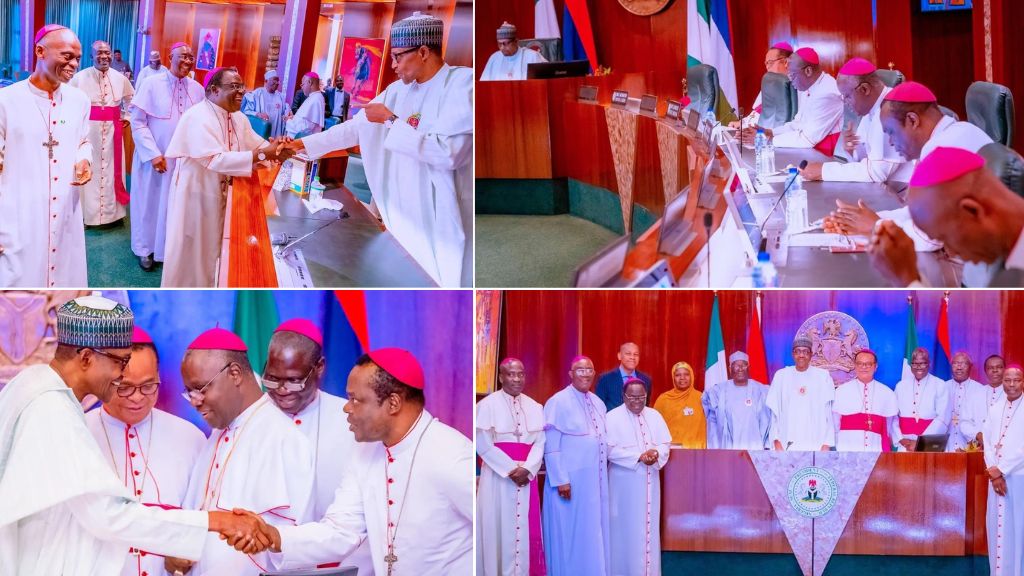 Buhari Holds A Close Door Meeting With Top Catholic Bishops
