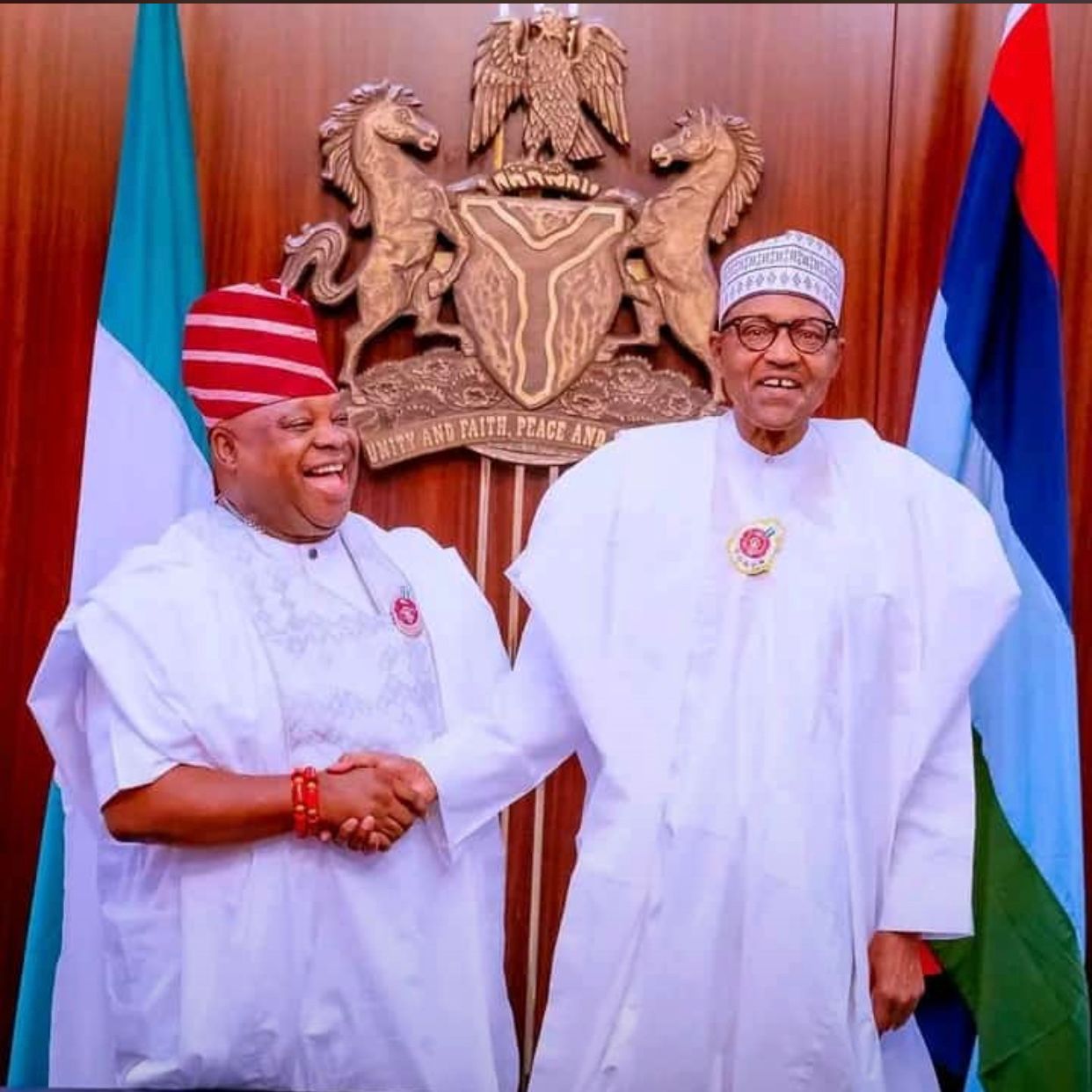 Adeleke Meets Buhari, Commends Him On Electoral Act