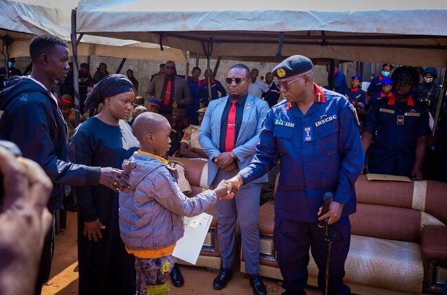NSCDC Presents Cheques, Automatic Employment To Families Of Slain Officers Killed In Kaduna