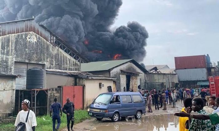 Fire Razes Petrochemical Company In Lagos
