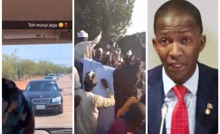 Reactions As Former EFCC Boss, Bawa Storms Hometown With Convoy After Release From Detention
