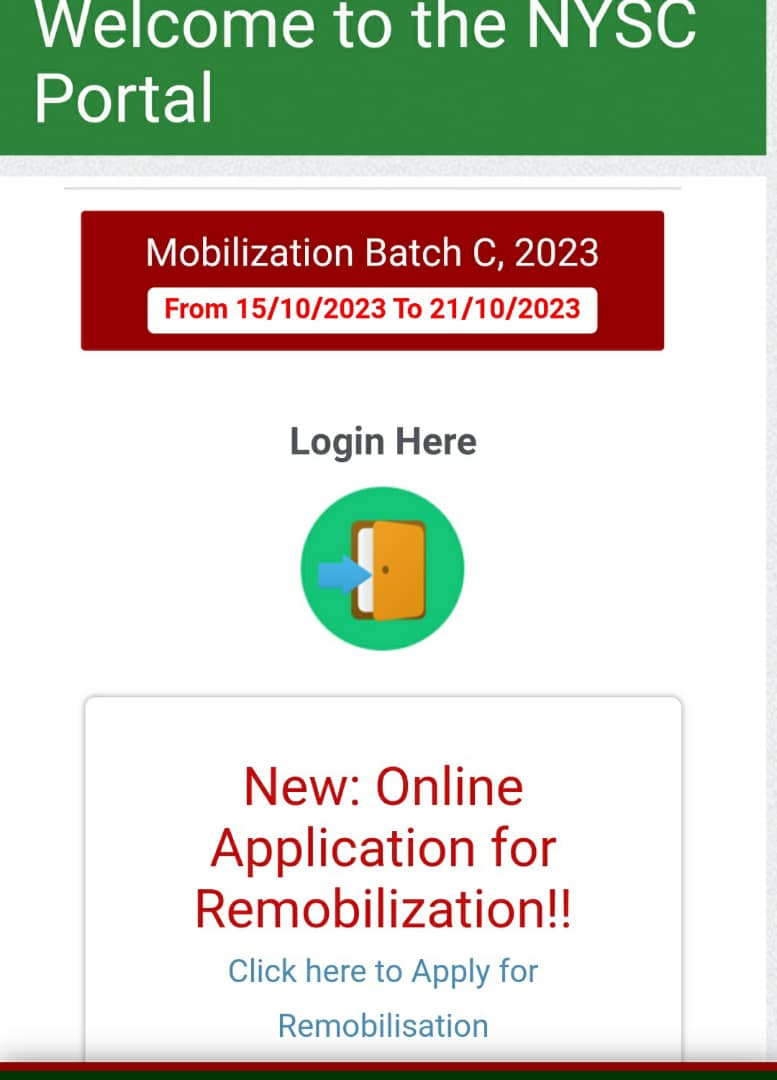 NYSC Opens Online Registration Portal For 2023 Batch C