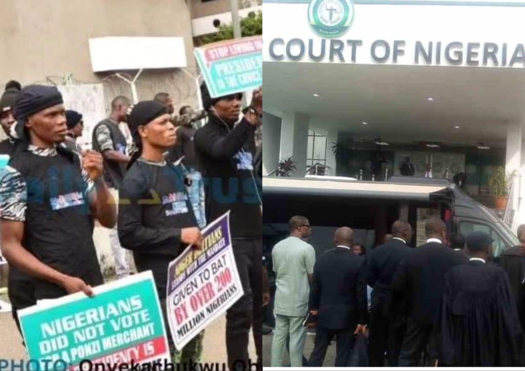 Drama As Youths Stage Protest Outside Supreme Court (Photos)
