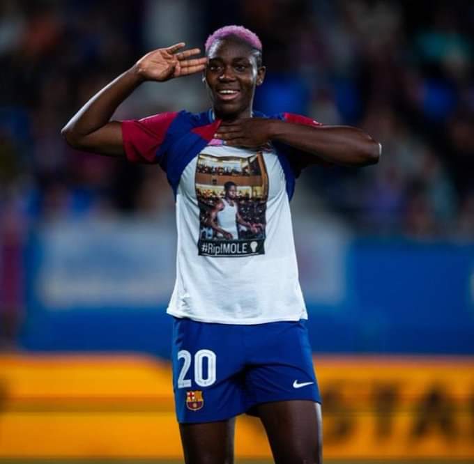 Oshoala Pays Tribute To MohBad After Victory Against Granada
