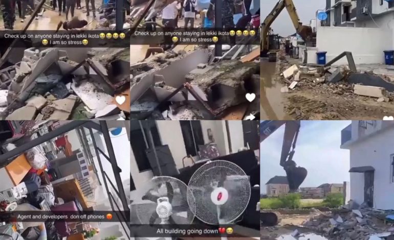Agony As Lagos Govt Demolish Properties Blocking Water Ways In Ikota
