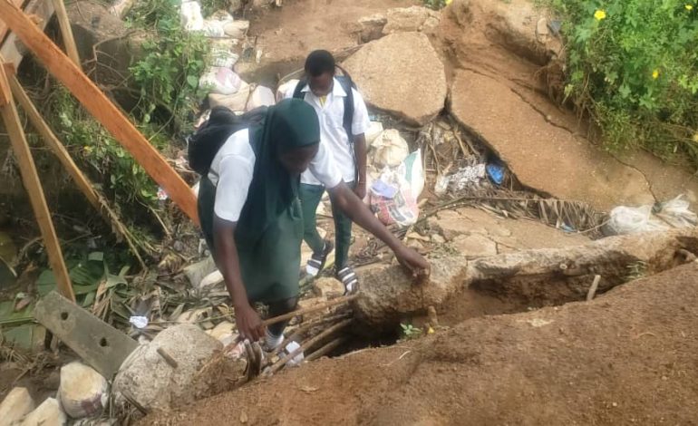 Collapsed Bridge: Osun Community Seeks Help As Students Crawl To Access Schools