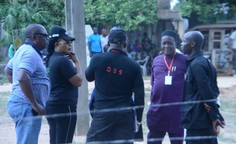 PHOTONEWS: DSS Operatives Storm Dino Melaye’s Polling Unit