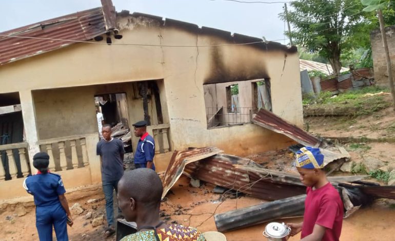 Properties Destroyed As Fire Razes Bungalow In Osun
