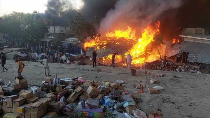 Properties, Goods Destroyed As Fire Razes Popular Market In Borno