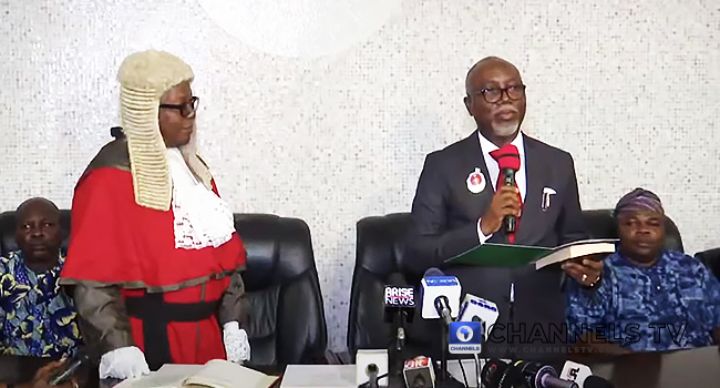VIDEO: Aiyedatiwa Sworn In As Ondo Governor