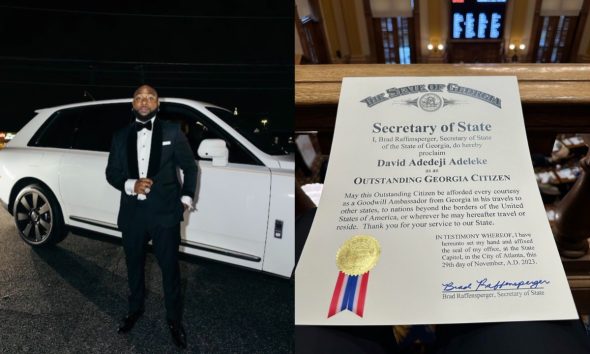 U.S. State Of Georgia Honours Davido As ‘Outstanding Citizen’