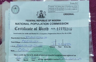 Persons Above 18 Will No Longer Get Birth Certificates – NPC