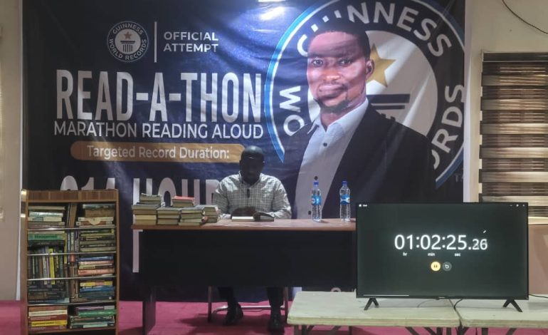Former OSPOLY SUG President Begins 214hrs Marathon Reading To Break World Record