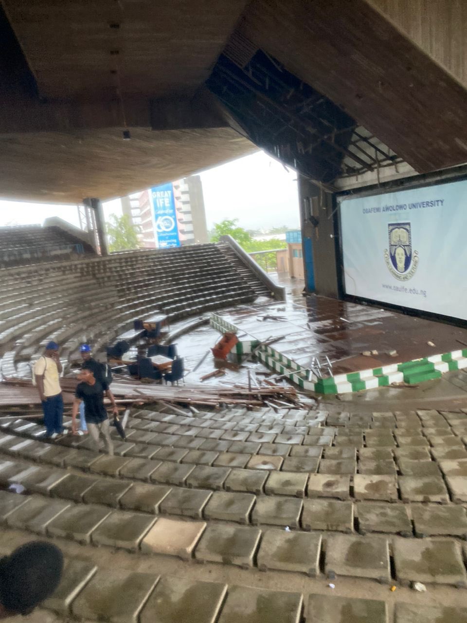 Students Injured As Iconic OAU Amphitheater Roof Collapses