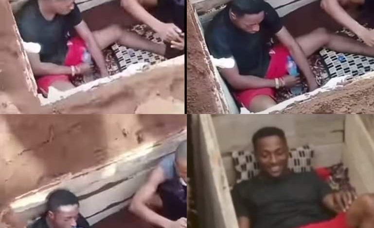 Nigerian Man Spends 24 Hours Buried Alive In Coffin (See Photos)