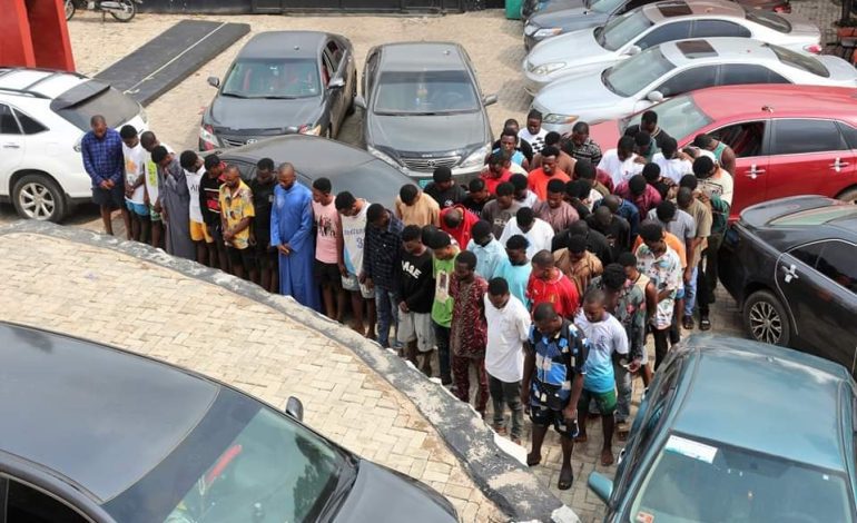EFCC Confirms Arrest Of 64 Ede Poly Students, Recovers Cars, Laptops, Others (Photos)