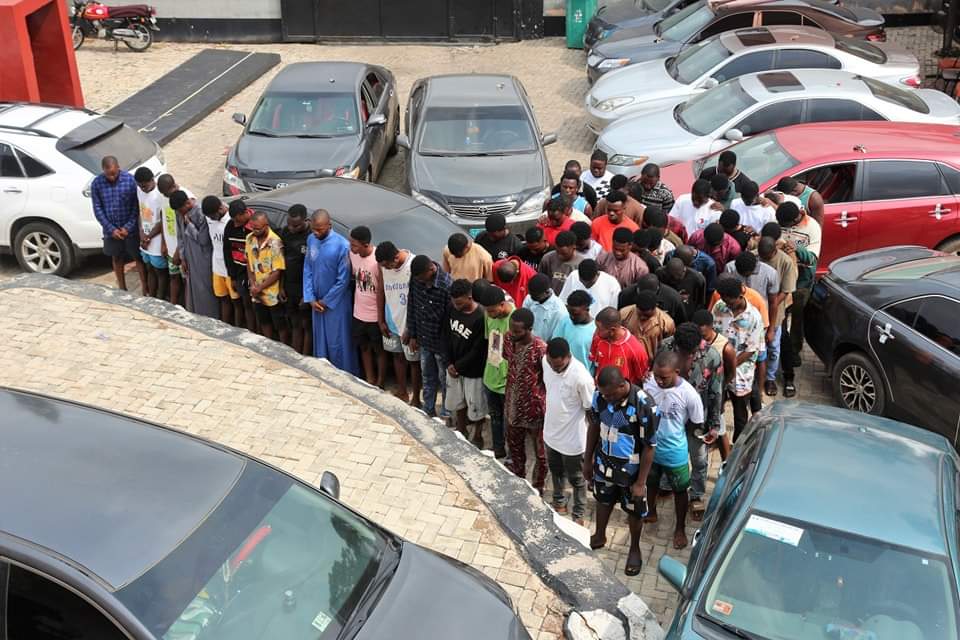 EFCC Confirms Arrest Of 64 Ede Poly Students, Recovers Cars, Laptops, Others (Photos)